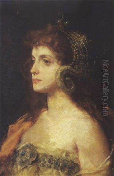 Dalila Oil Painting by Henri Leopold Levy