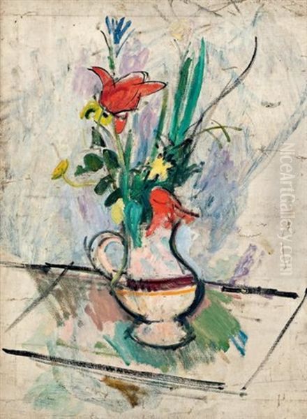 Bouquet De Fleurs Au Pichet Oil Painting by Rudolf Levy