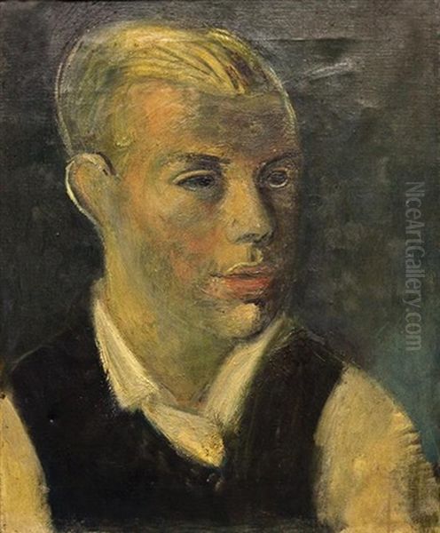 Male Portrait Oil Painting by Rudolf Levy