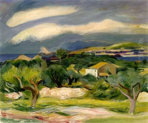 Kustenlandschaft Bei Sanary Oil Painting by Rudolf Levy