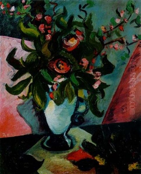 Stilleben Mit Blumenvase Oil Painting by Rudolf Levy