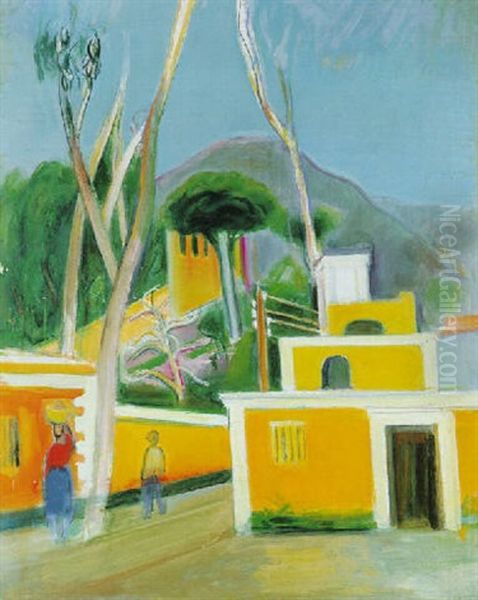 Hauser Auf Ischia Oil Painting by Rudolf Levy