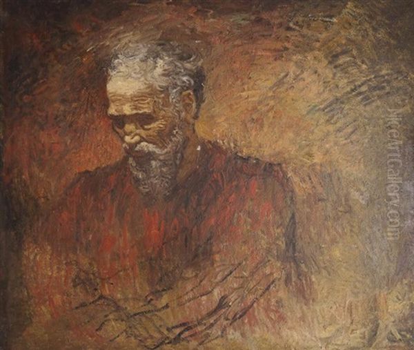 L'homme Au Nez Casse / Portait De Michel Ange Oil Painting by Lucien Levy-Dhurmer