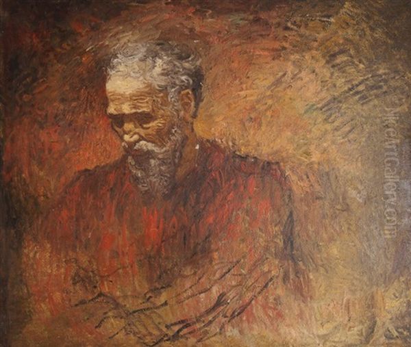 L'homme Au Nez Casse Oil Painting by Lucien Levy-Dhurmer