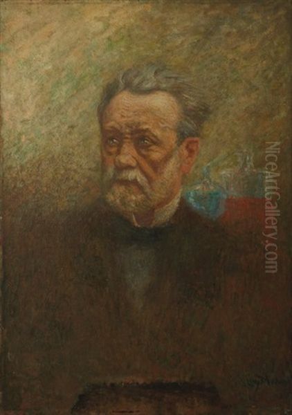 Portrait De Louis Pasteur Oil Painting by Lucien Levy-Dhurmer