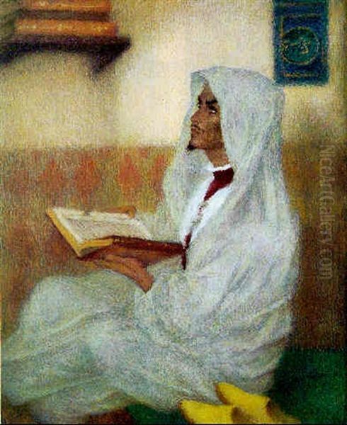 L'etudiant Marocain Oil Painting by Lucien Levy-Dhurmer