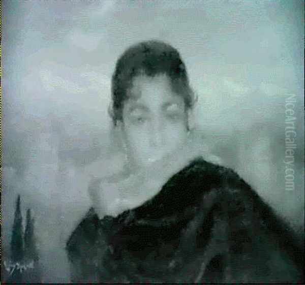 Femme De Grenade Oil Painting by Lucien Levy-Dhurmer