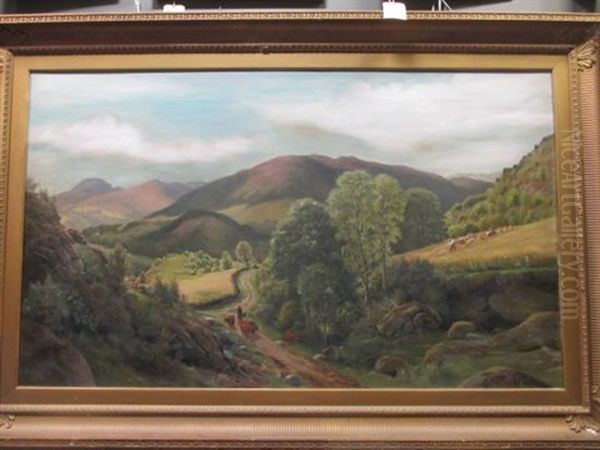 Harvest In The Highlands, Glen Urquhart, Oil Painting by Arthur James Lewis