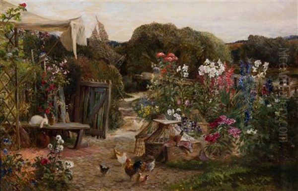 Mill Farm, Berkshire, 1863 Oil Painting by Charles James Lewis