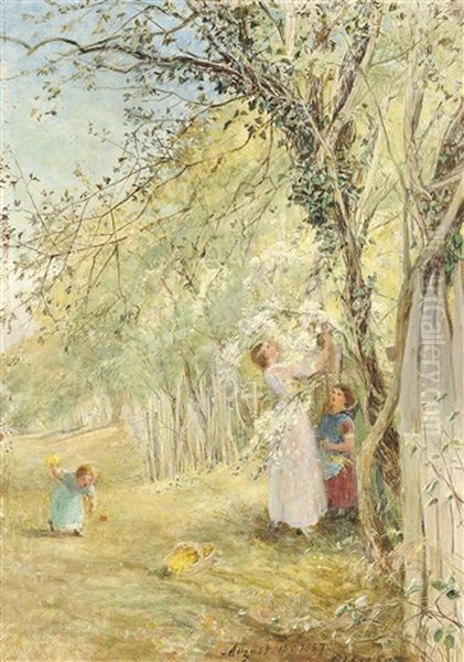 Gathering Blossom Oil Painting by Charles James Lewis