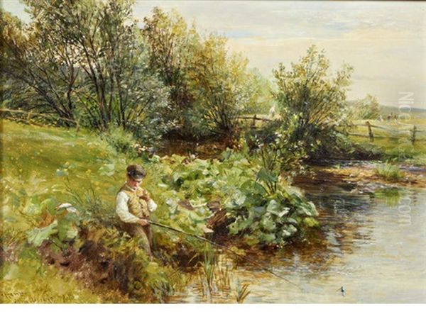 A Days's Fishing Oil Painting by Charles James Lewis