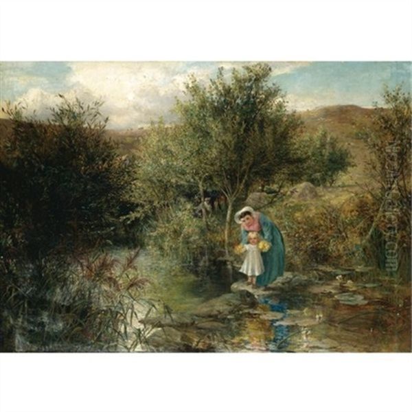 Crossing The Moor Oil Painting by Charles James Lewis