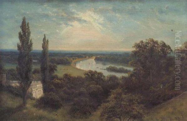 Richmond Bridge Oil Painting by Charles James Lewis