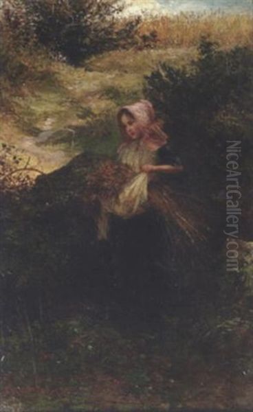 The Little Hay Girl Oil Painting by Charles James Lewis