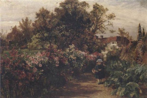 Chrysanthemums Oil Painting by Charles James Lewis