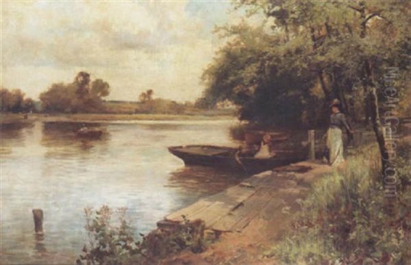 Boating Oil Painting by Charles James Lewis