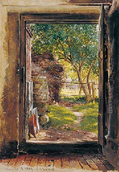 A Sunny Peep, Oxford Oil Painting by Charles James Lewis