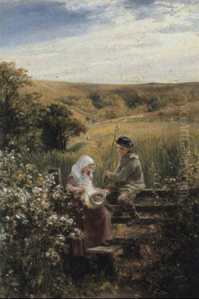 When Wheat Is Green And Hawthorn Buds Appear Oil Painting by Charles James Lewis