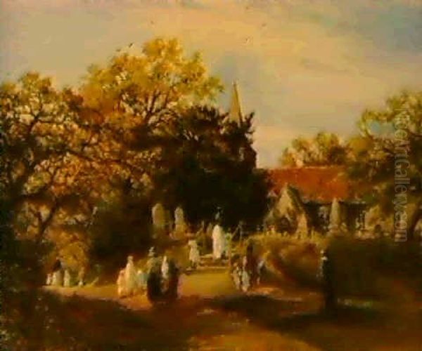 Going To Church Oil Painting by Charles James Lewis