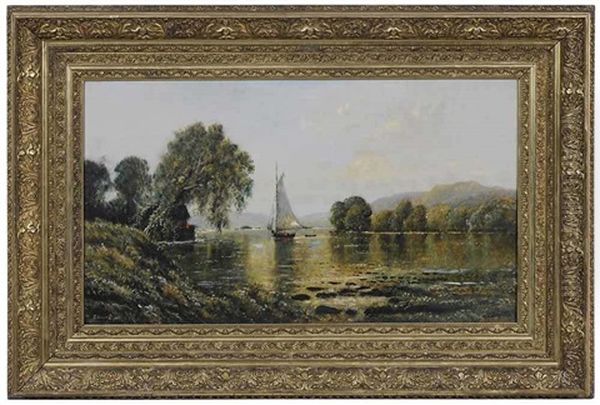 Sailing On The Lake Oil Painting by Edmund Darch Lewis