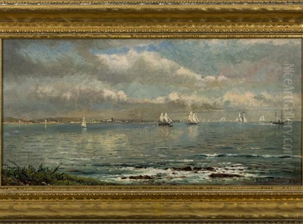 Yacht Race Oil Painting by Edmund Darch Lewis