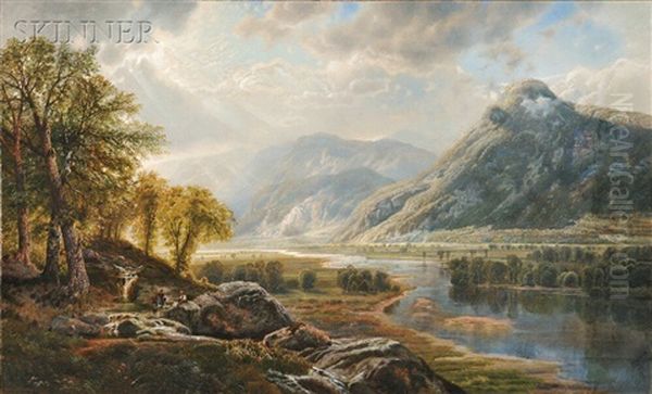 River Valley Oil Painting by Edmund Darch Lewis