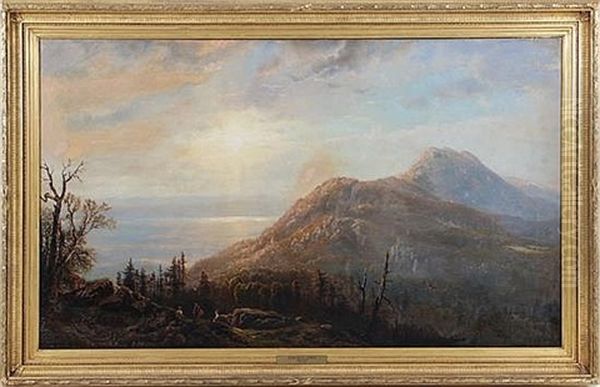 Mountain View Of Lake Oil Painting by Edmund Darch Lewis