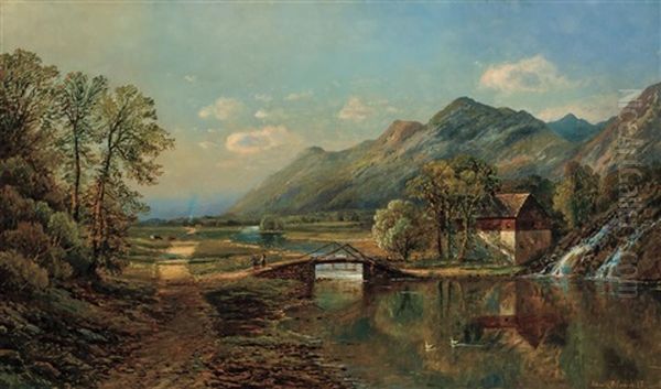 Pastoral Landscape Oil Painting by Edmund Darch Lewis