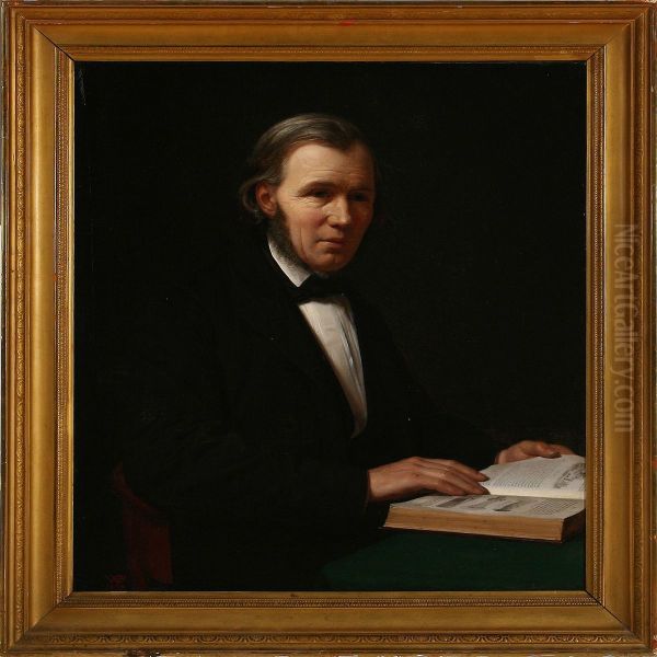 Portrait Of The Historian Lauritz Schebye Vedel Simonsen Oil Painting by Wilhelm Ferdinand Bendz