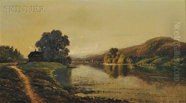 Path Along The River Oil Painting by Edmund Darch Lewis