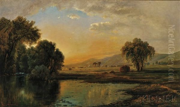 Conway Meadows Oil Painting by Edmund Darch Lewis