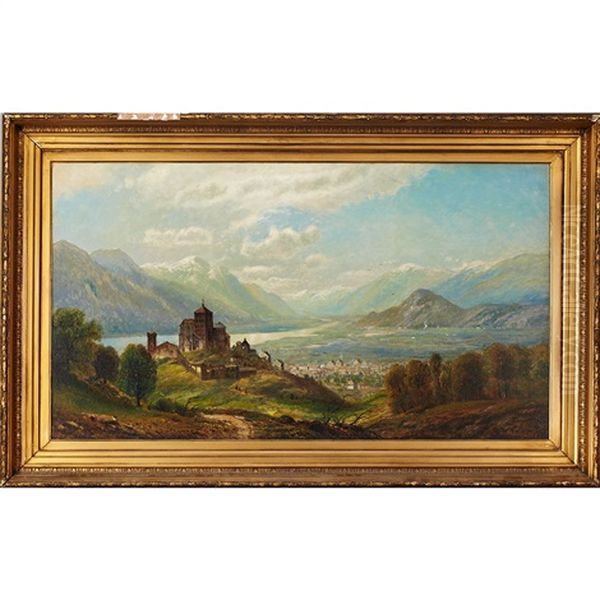 Panoramic View Of A City From The Hills (cuba?) Oil Painting by Edmund Darch Lewis