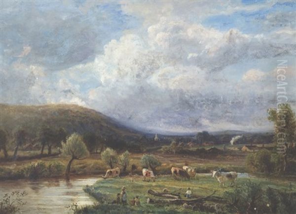 The Family Farm Oil Painting by Edmund Darch Lewis