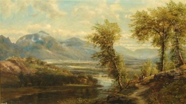 Valley Landscape Oil Painting by Edmund Darch Lewis