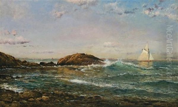 Sailing Off Indian Rock, Narragansett Bay Oil Painting by Edmund Darch Lewis