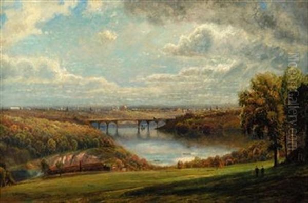 A View Of Philadelphia From Belmont Oil Painting by Edmund Darch Lewis