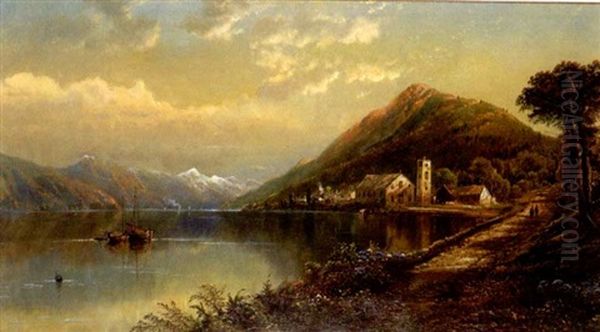 Evening On Lake Como Oil Painting by Edmund Darch Lewis