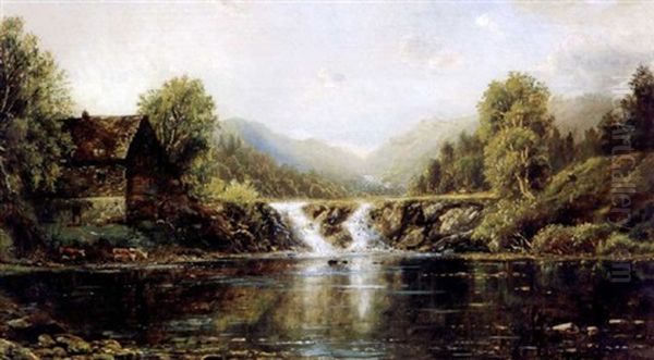 An Old Mill In The Adirondacks Oil Painting by Edmund Darch Lewis