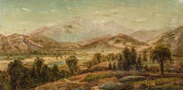 Coastal View (+ Mount Washington, Oil On Board; 2 Works) Oil Painting by Edmund Darch Lewis