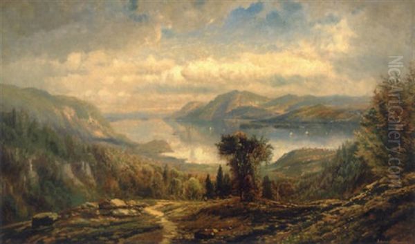 Looking Up The Hudson From West Point Oil Painting by Edmund Darch Lewis