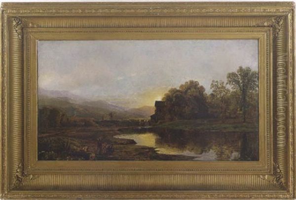 The Mill Pond Oil Painting by Edmund Darch Lewis