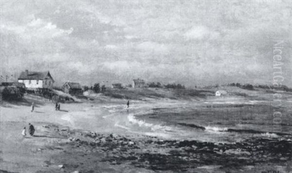 Figures On The Beach At Little Compton Oil Painting by Edmund Darch Lewis