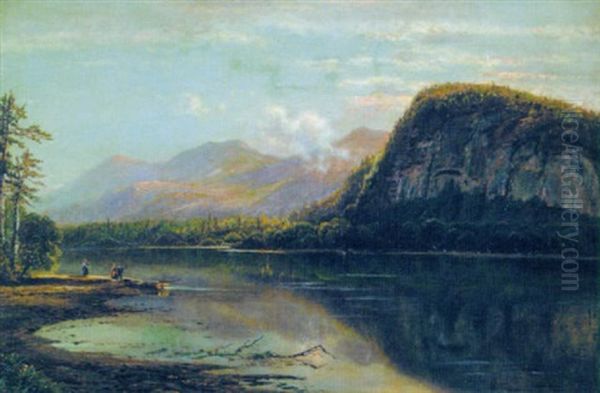 Fishing On The River Oil Painting by Edmund Darch Lewis