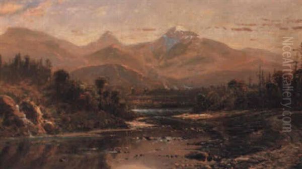 Autumn Mountain Landscape Oil Painting by Edmund Darch Lewis