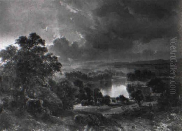 Scene In Chester Valley Oil Painting by Edmund Darch Lewis