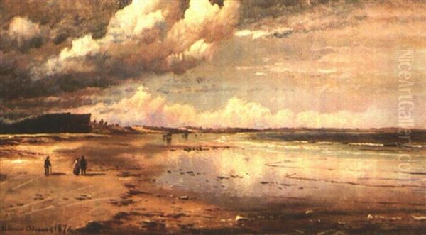 Seascape, Jersey Coast Oil Painting by Edmund Darch Lewis