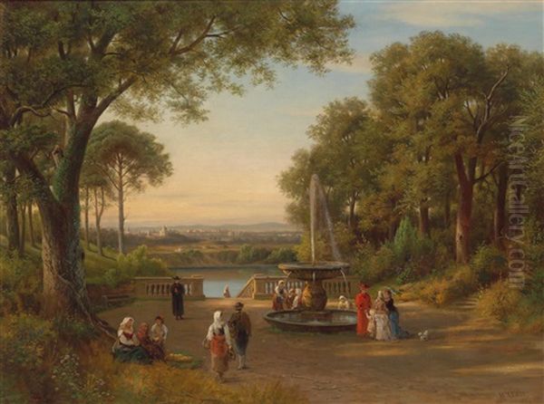 Ein Blick Auf Rom Von Der Villa Medici Aus Gesehen Oil Painting by Henry Lewis