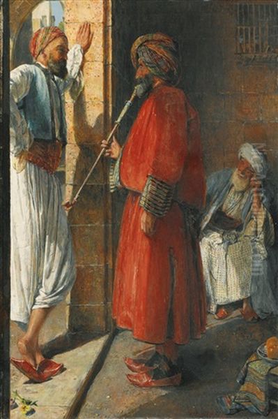 Outdoor Gossip, Cairo Oil Painting by John Frederick Lewis