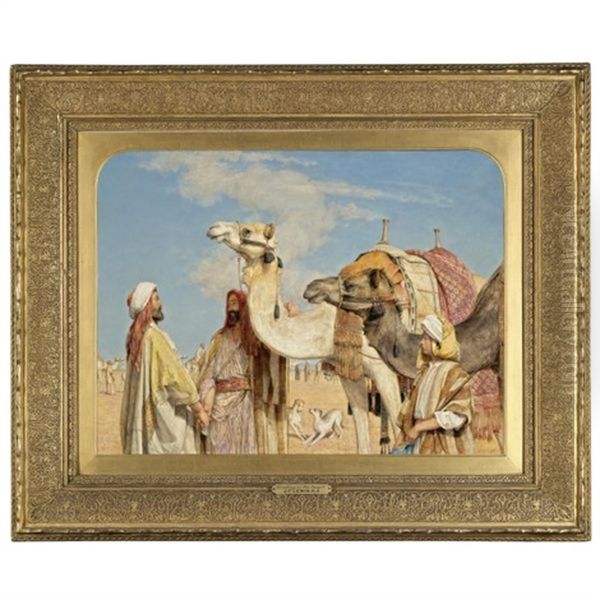 Greeting In The Desert, Egypt Oil Painting by John Frederick Lewis