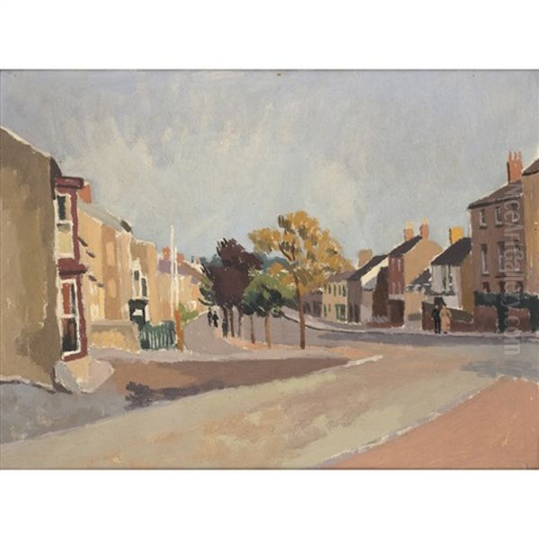 Welsh Village Scene Oil Painting by Morland Lewis